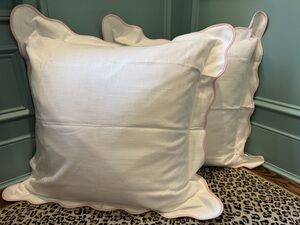 Laura Park Designs - Scalloped Euro Shams (pair of 2 shams) - Pink